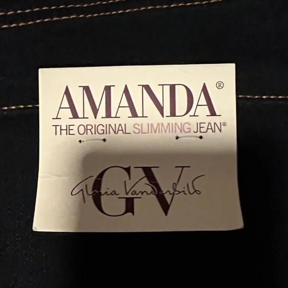 Gloria Vanderbilt size 14’Amanda Navy Jeans - Picture 3 of 5
